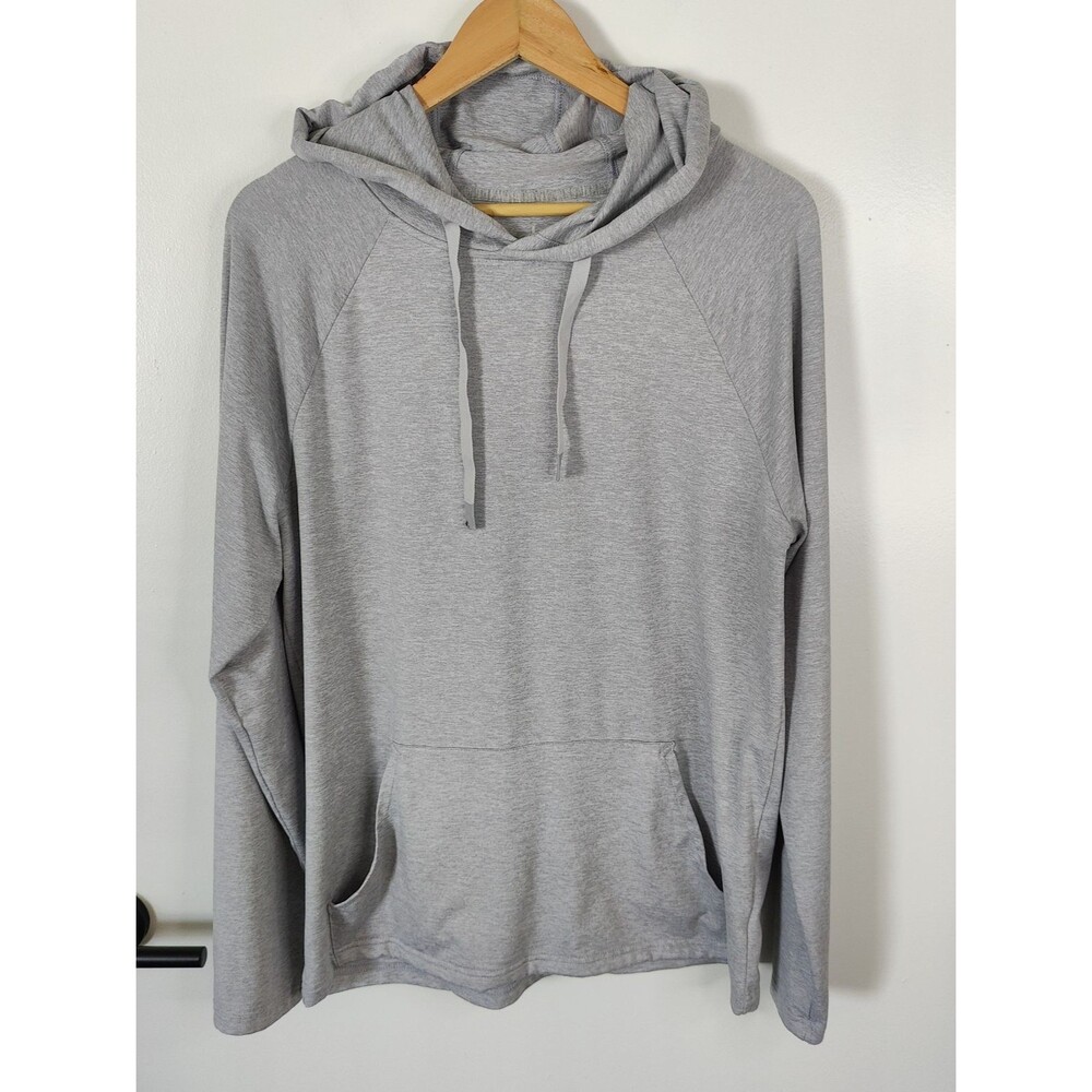 alo Yoga Accolade Hoodie Heather Gray Pullover Logo Long Sleeve Size Medium